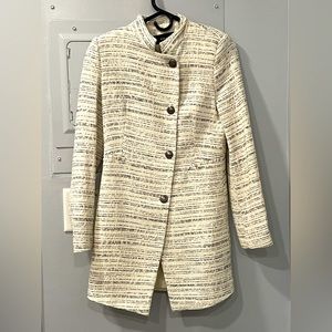 White and black Zara tweed textured coat- only worn ONCE!! Size small